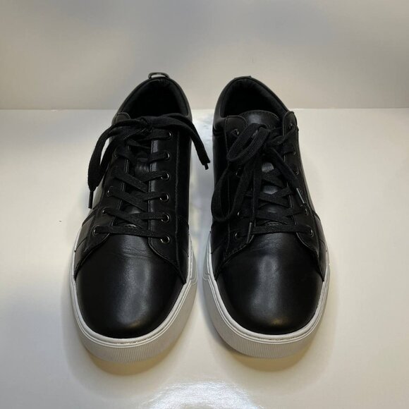 Andrew Marc Darwood Men's Black Leather Sneakers – Size US 8 - Picture 4 of 11